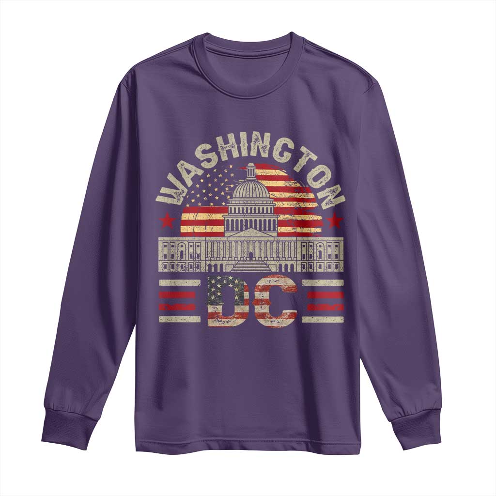 Washington DC Long Sleeve Shirt Retro US Flag Souvenir Gift
