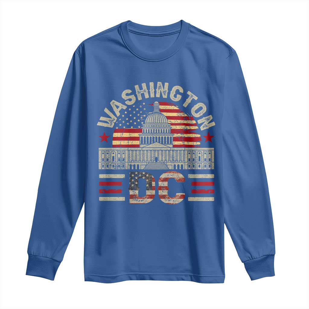 Washington DC Long Sleeve Shirt Retro US Flag Souvenir Gift