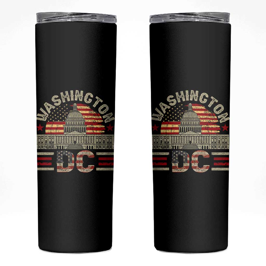 Washington DC Skinny Tumbler Retro US Flag Souvenir Gift