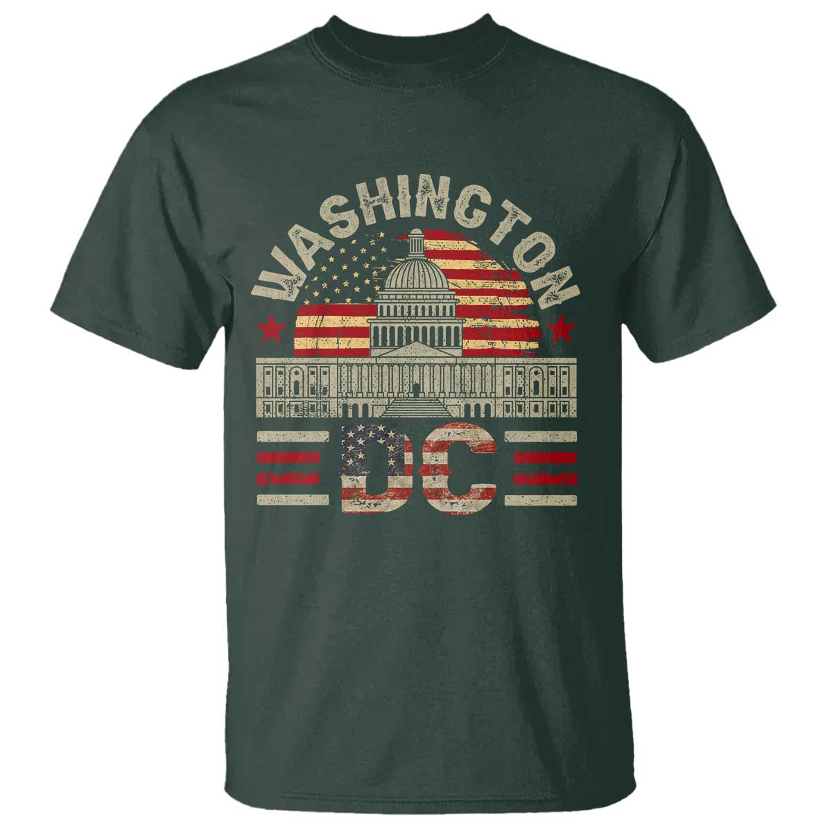 Washington DC T Shirt Retro US Flag Souvenir Gift