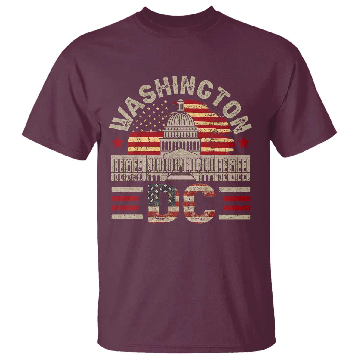 Washington DC T Shirt Retro US Flag Souvenir Gift