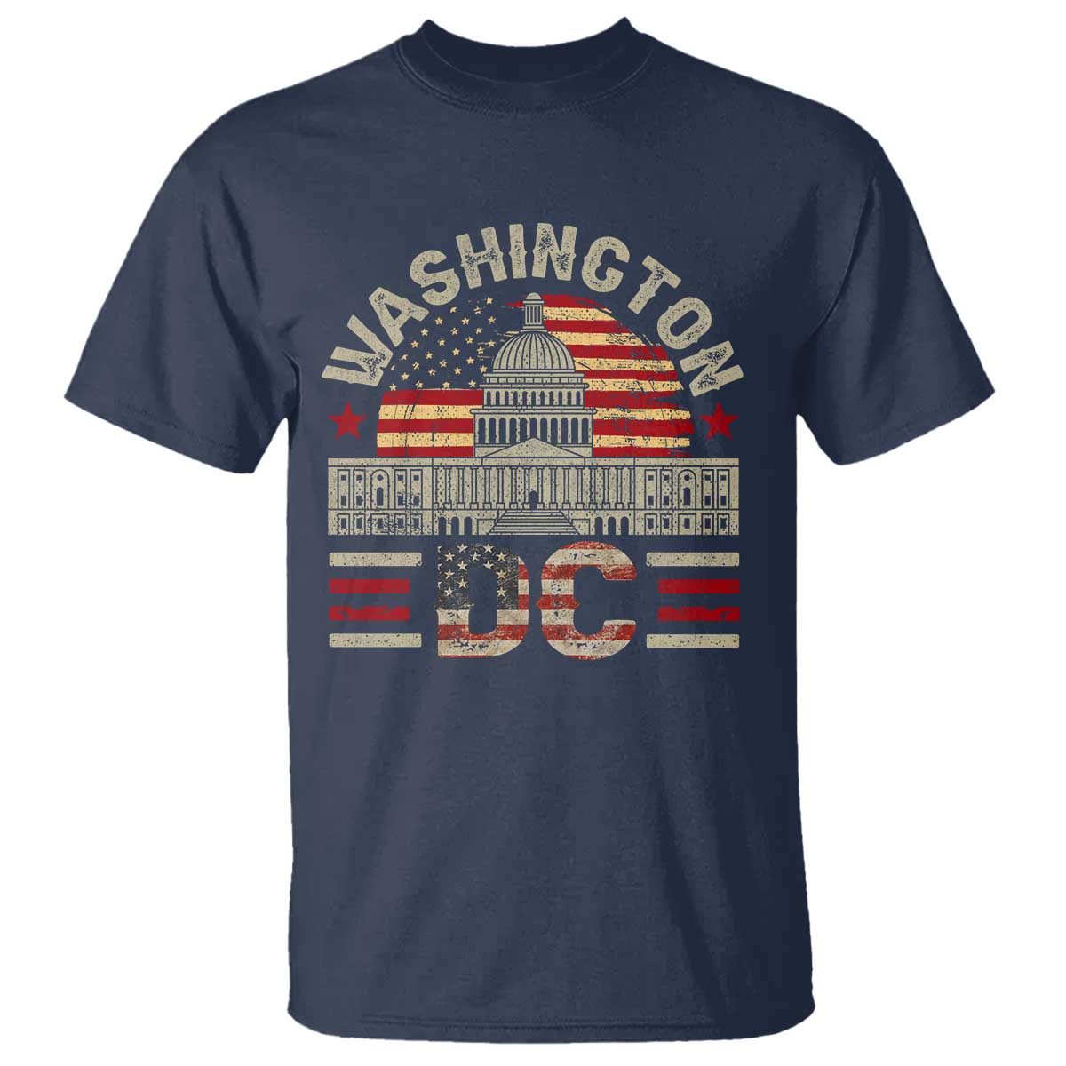 Washington DC T Shirt Retro US Flag Souvenir Gift