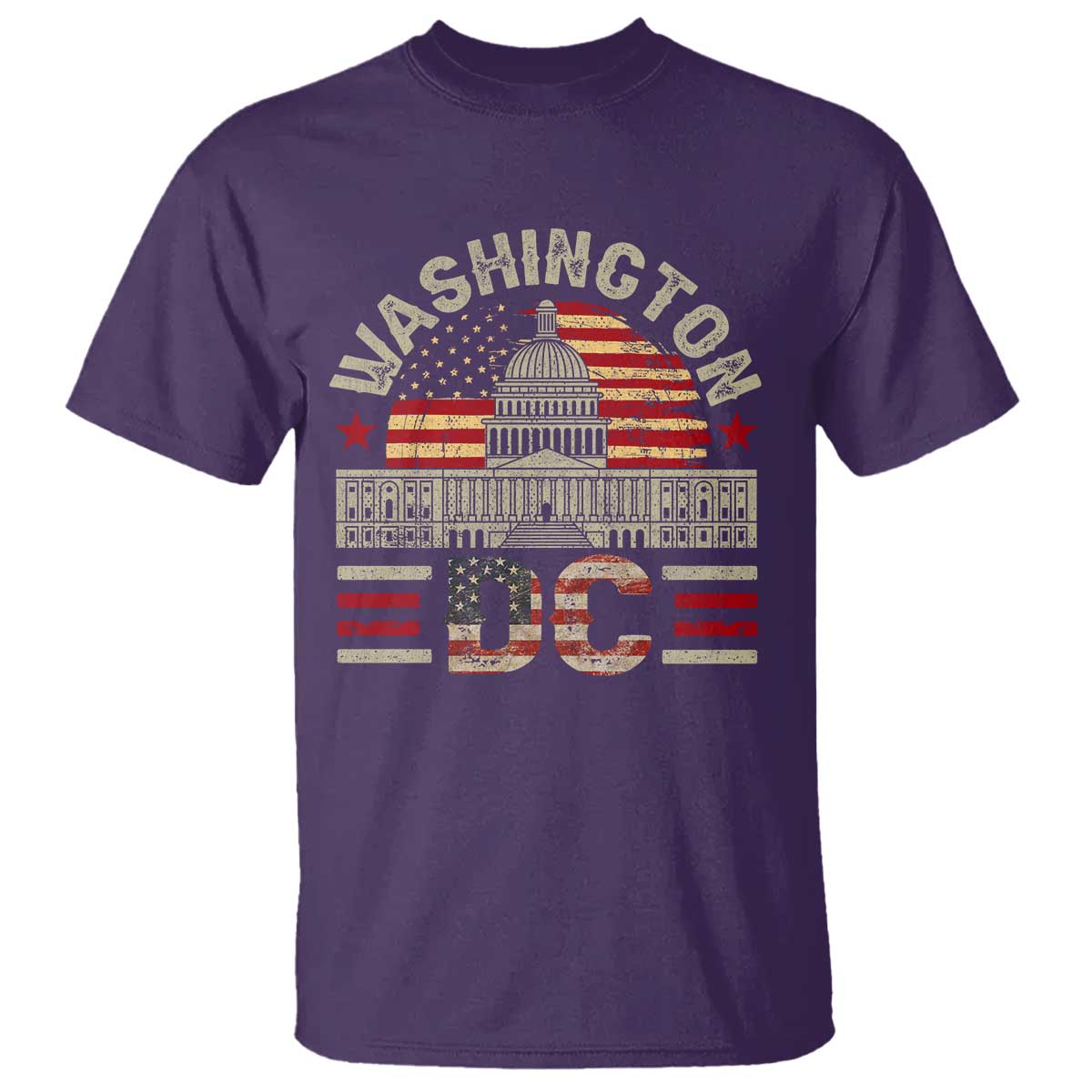 Washington DC T Shirt Retro US Flag Souvenir Gift
