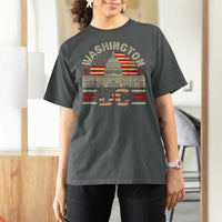 Washington DC T Shirt For Women Retro US Flag Souvenir Gift