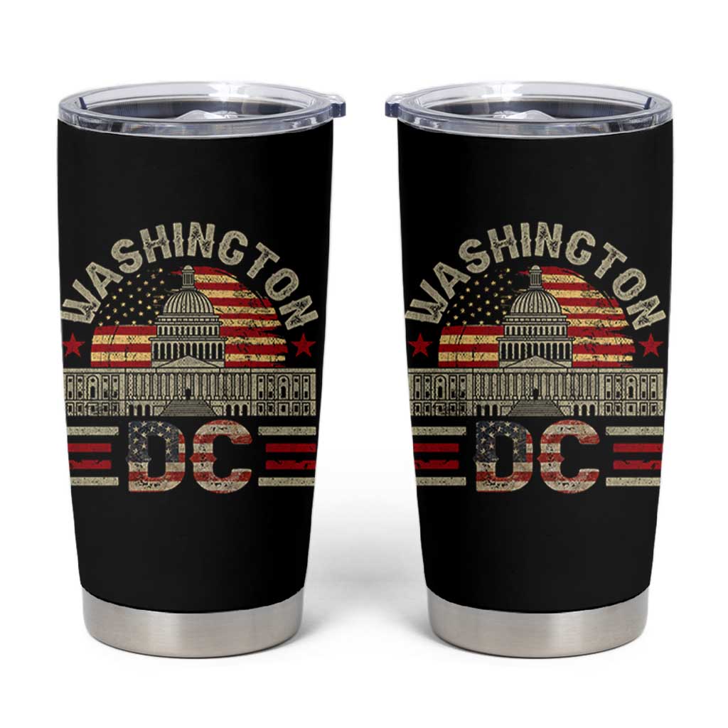 Washington DC Tumbler Cup Retro US Flag Souvenir Gift