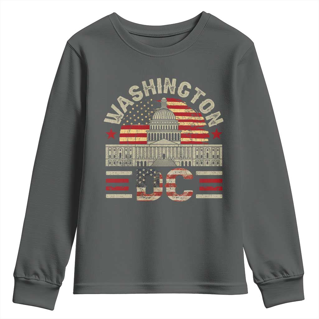 Washington DC Youth Sweatshirt Retro US Flag Souvenir Gift