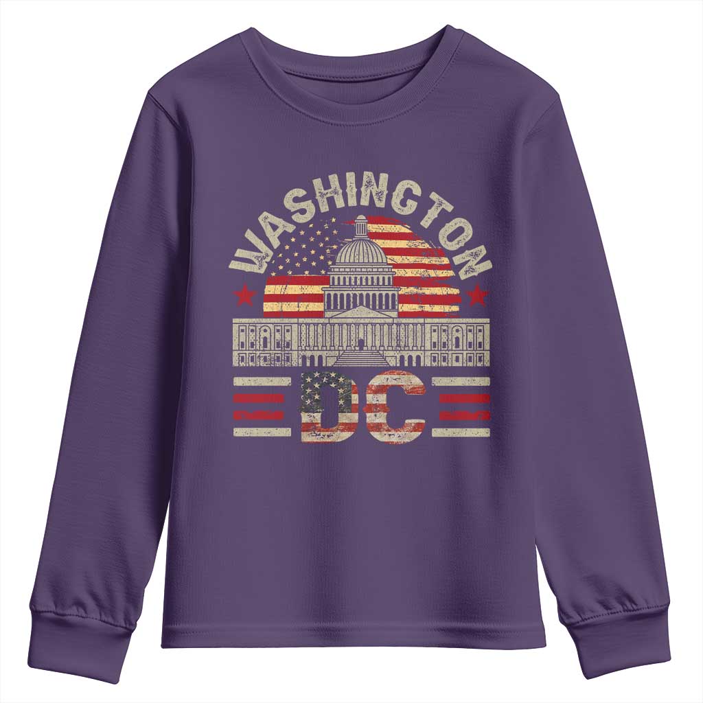 Washington DC Youth Sweatshirt Retro US Flag Souvenir Gift