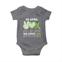 In April We Save Lives Organ Donation Donate Life Month Baby Onesie Peace Love Donate