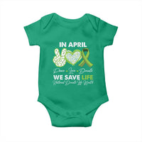 In April We Save Lives Organ Donation Donate Life Month Baby Onesie Peace Love Donate