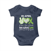 In April We Save Lives Organ Donation Donate Life Month Baby Onesie Peace Love Donate