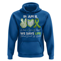 In April We Save Lives Organ Donation Donate Life Month Hoodie Peace Love Donate