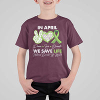 In April We Save Lives Organ Donation Donate Life Month T Shirt For Kid Peace Love Donate