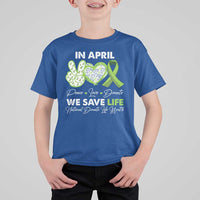 In April We Save Lives Organ Donation Donate Life Month T Shirt For Kid Peace Love Donate