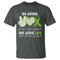 In April We Save Lives Organ Donation Donate Life Month T Shirt Peace Love Donate