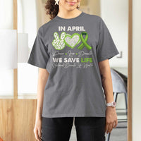 In April We Save Lives Organ Donation Donate Life Month T Shirt For Women Peace Love Donate