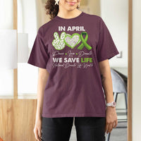 In April We Save Lives Organ Donation Donate Life Month T Shirt For Women Peace Love Donate