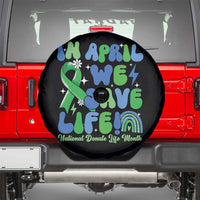 In April We Save Lives Organ Donation Donate Life Month Spare Tire Cover Green Ribbon