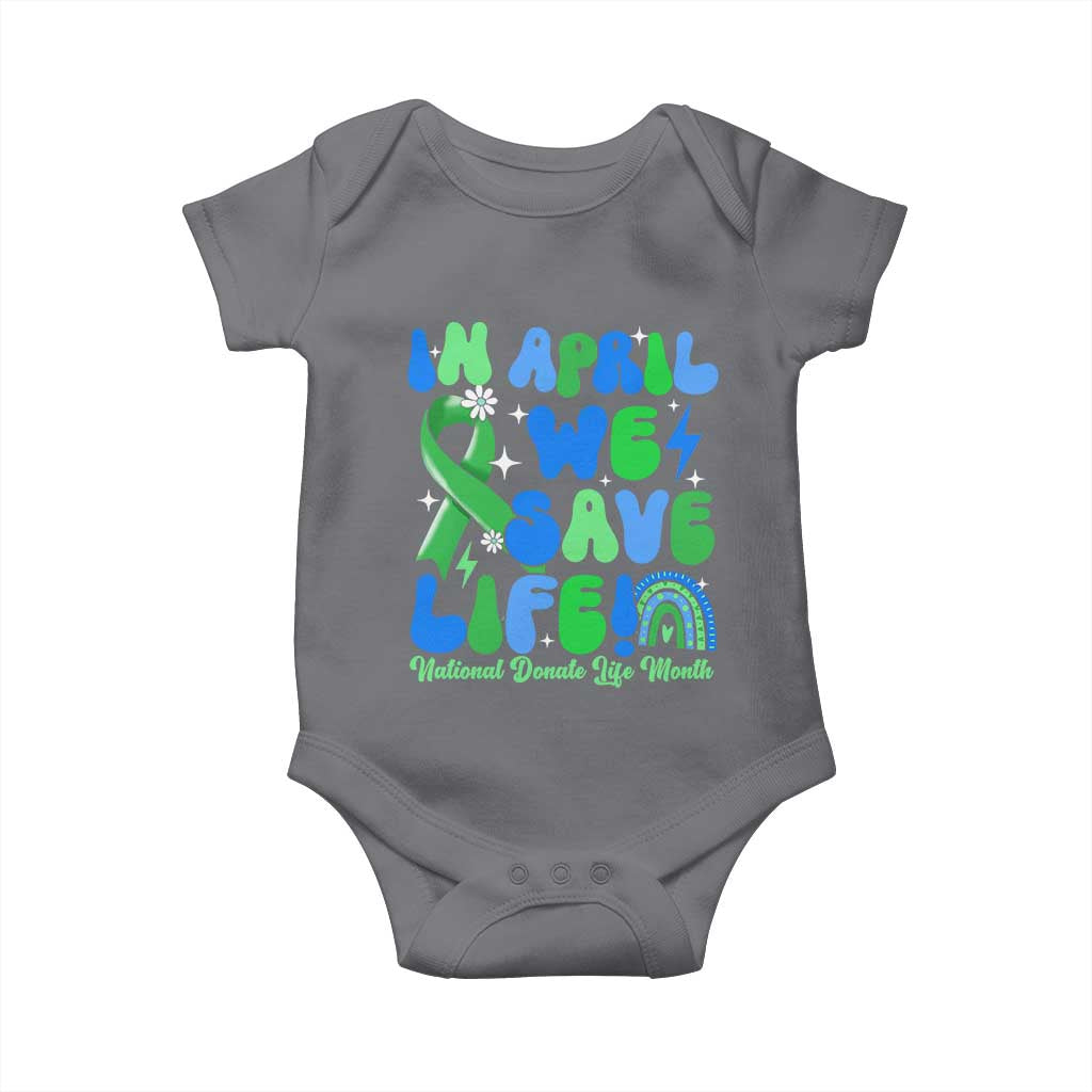 In April We Save Lives Organ Donation Donate Life Month Baby Onesie Green Ribbon
