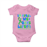 In April We Save Lives Organ Donation Donate Life Month Baby Onesie Green Ribbon