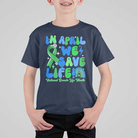 In April We Save Lives Organ Donation Donate Life Month T Shirt For Kid Green Ribbon