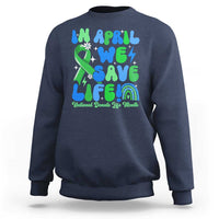 In April We Save Lives Organ Donation Donate Life Month Sweatshirt Green Ribbon