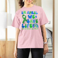 In April We Save Lives Organ Donation Donate Life Month T Shirt For Women Green Ribbon