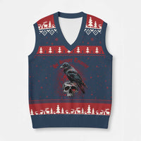 Sic Semper Tyrannis & Raven V-Neck Knit Sweater Vest Protest Feminist Activist - Wonder Print Shop