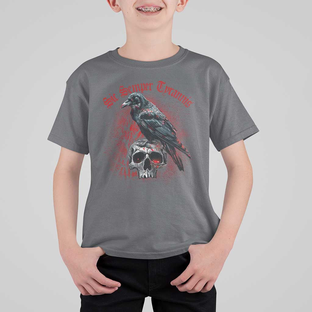Sic Semper Tyrannis & Raven T Shirt For Kid Protest Feminist Activist