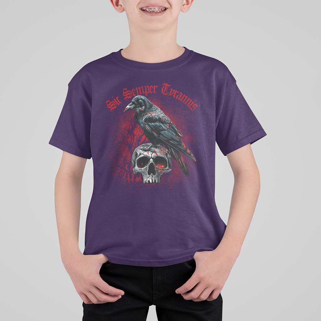 Sic Semper Tyrannis & Raven T Shirt For Kid Protest Feminist Activist