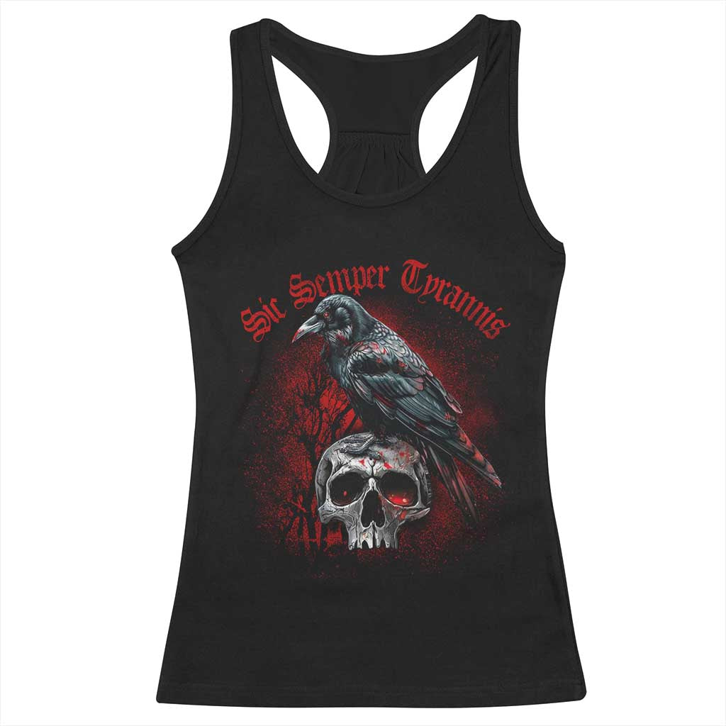 Sic Semper Tyrannis & Raven Racerback Tank Top Protest Feminist Activist