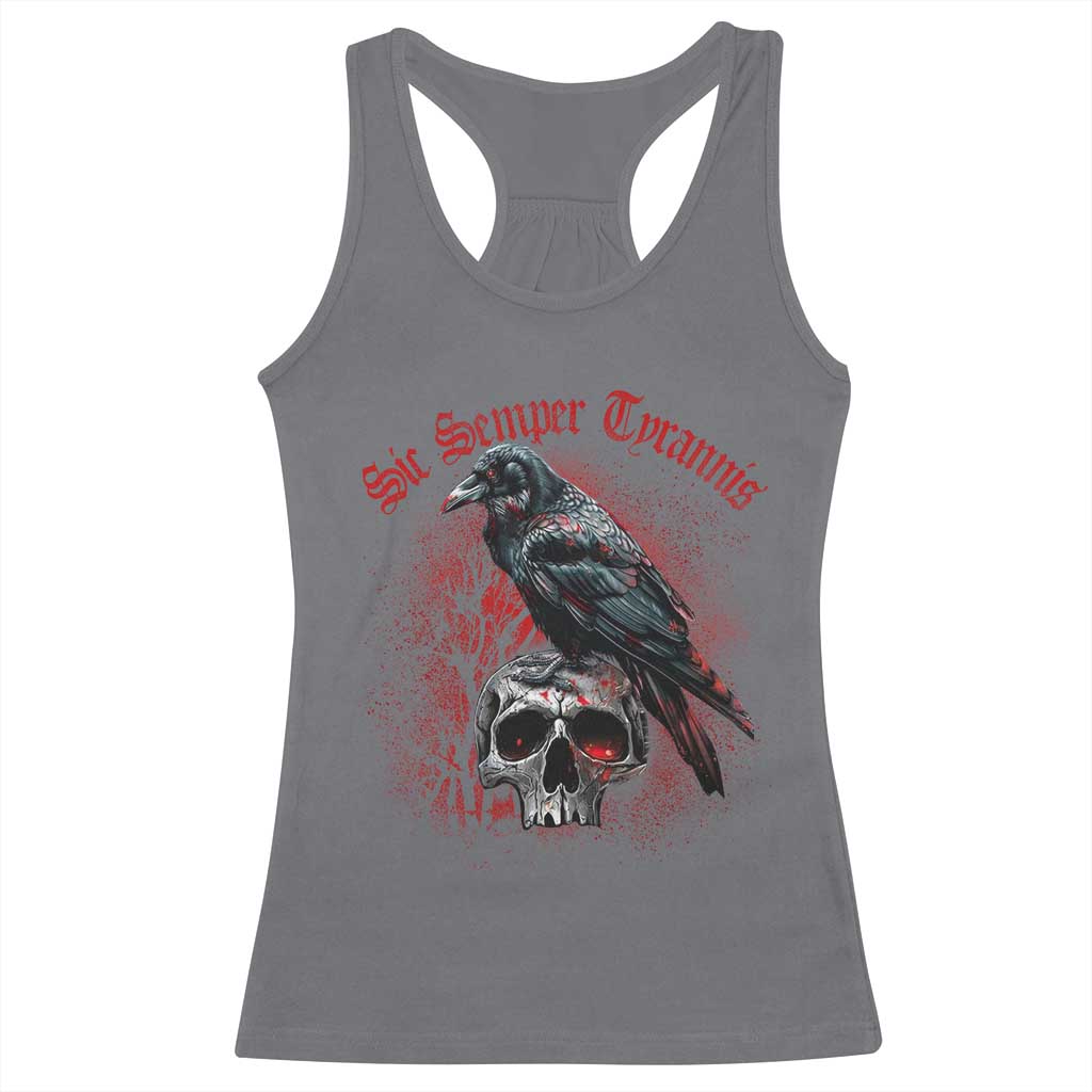 Sic Semper Tyrannis & Raven Racerback Tank Top Protest Feminist Activist