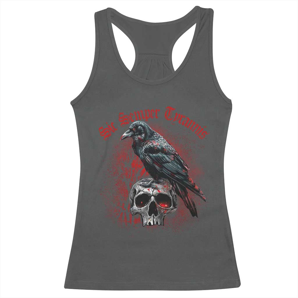 Sic Semper Tyrannis & Raven Racerback Tank Top Protest Feminist Activist