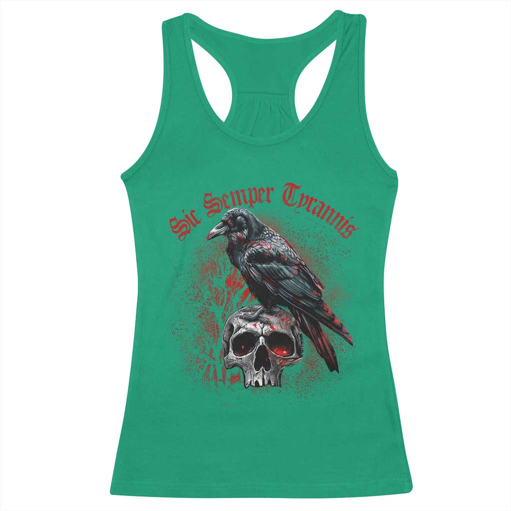 Sic Semper Tyrannis & Raven Racerback Tank Top Protest Feminist Activist