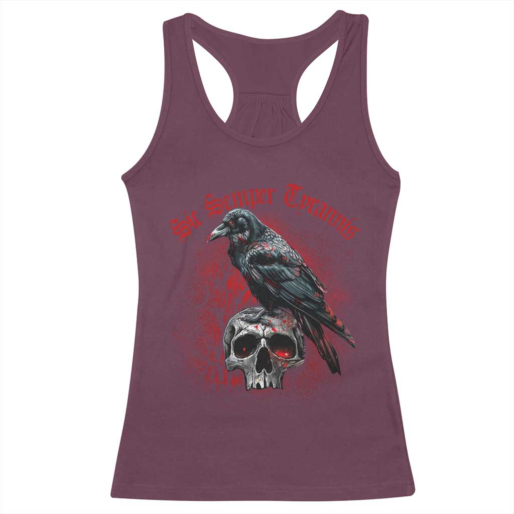 Sic Semper Tyrannis & Raven Racerback Tank Top Protest Feminist Activist