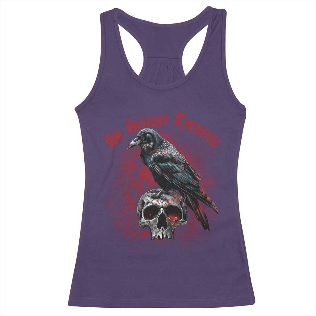 Sic Semper Tyrannis & Raven Racerback Tank Top Protest Feminist Activist