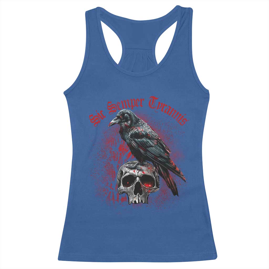 Sic Semper Tyrannis & Raven Racerback Tank Top Protest Feminist Activist