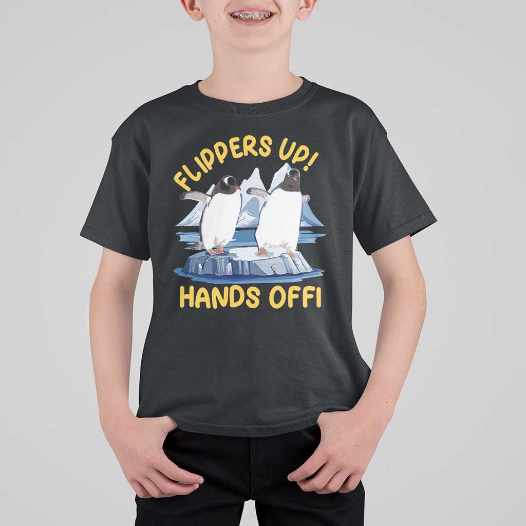 Penguins Resist T Shirt For Kid Flippers Up Hands Off Protest Against Tariffs