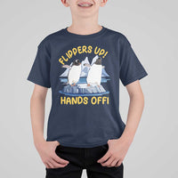 Penguins Resist T Shirt For Kid Flippers Up Hands Off Protest Against Tariffs