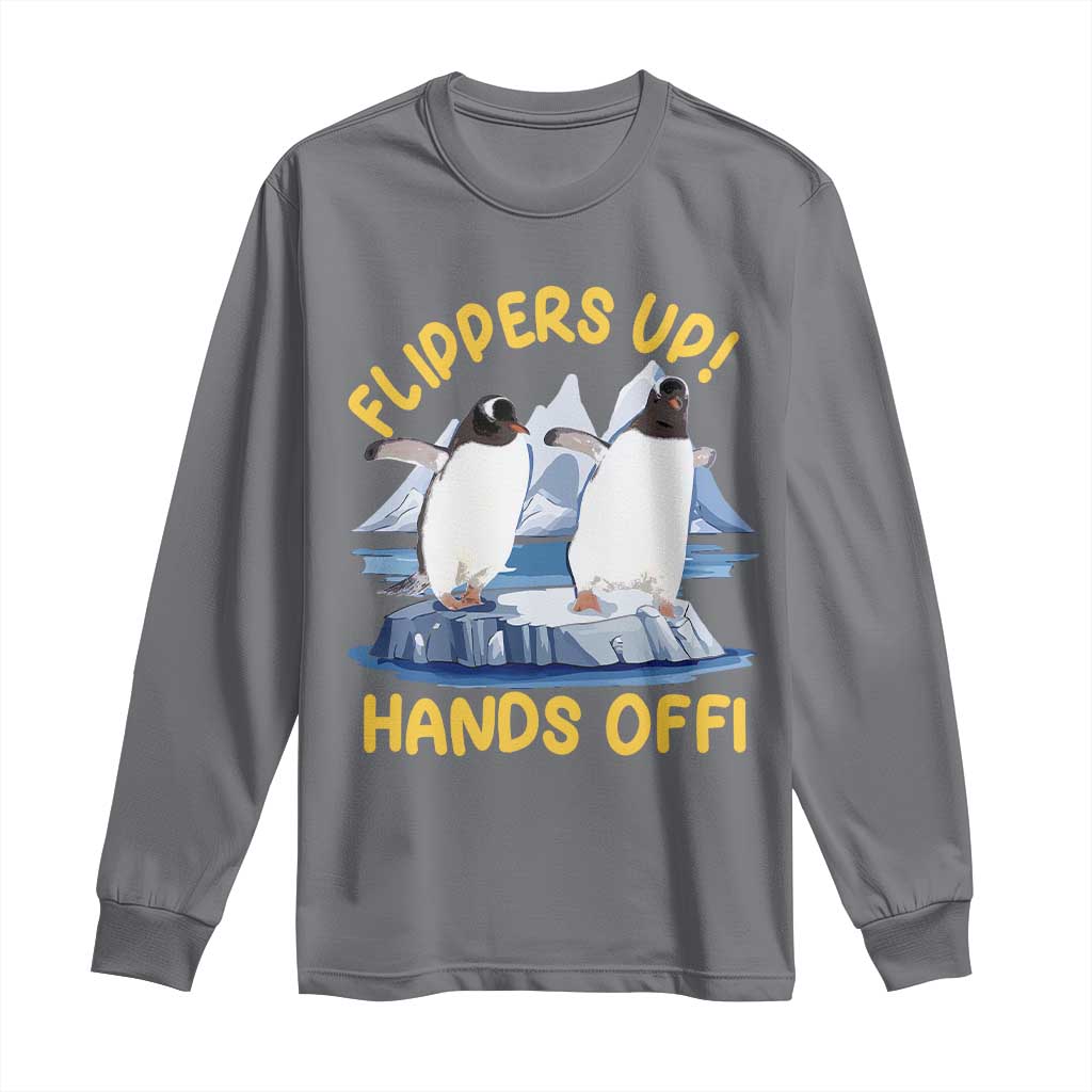 Penguins Resist Long Sleeve Shirt Flippers Up Hands Off Protest Against Tariffs