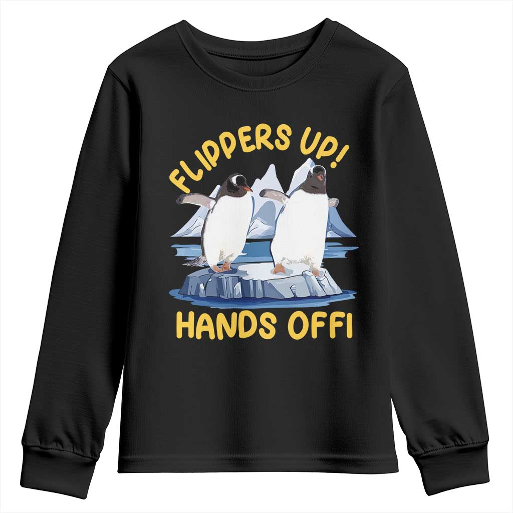 Penguins Resist Youth Sweatshirt Flippers Up Hands Off Protest Against Tariffs