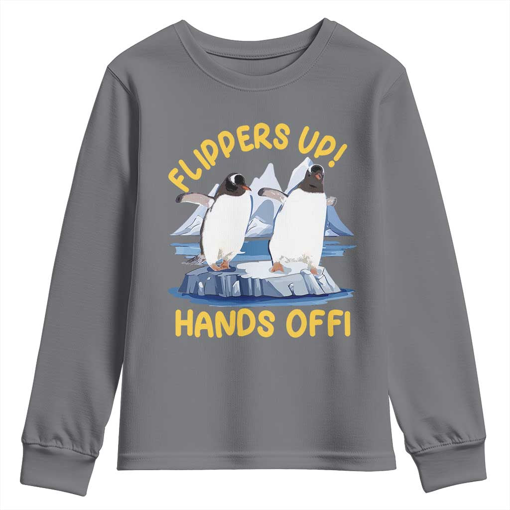 Penguins Resist Youth Sweatshirt Flippers Up Hands Off Protest Against Tariffs