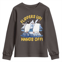 Penguins Resist Youth Sweatshirt Flippers Up Hands Off Protest Against Tariffs