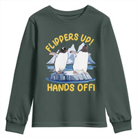 Penguins Resist Youth Sweatshirt Flippers Up Hands Off Protest Against Tariffs