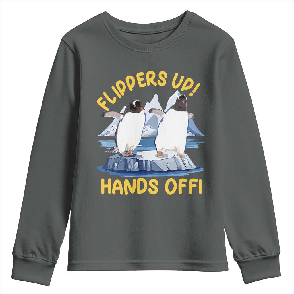 Penguins Resist Youth Sweatshirt Flippers Up Hands Off Protest Against Tariffs
