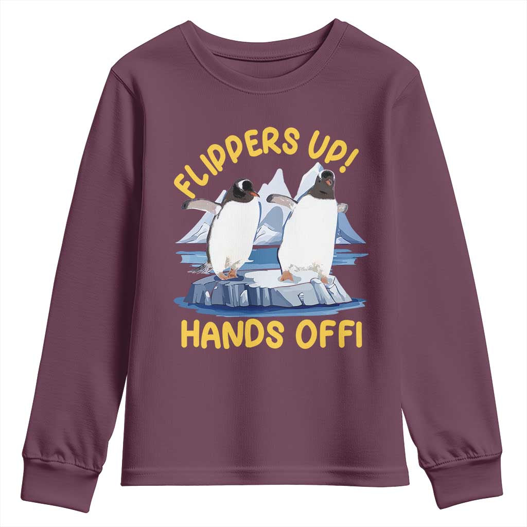 Penguins Resist Youth Sweatshirt Flippers Up Hands Off Protest Against Tariffs