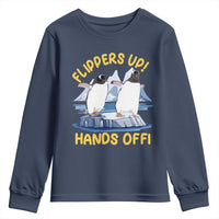 Penguins Resist Youth Sweatshirt Flippers Up Hands Off Protest Against Tariffs