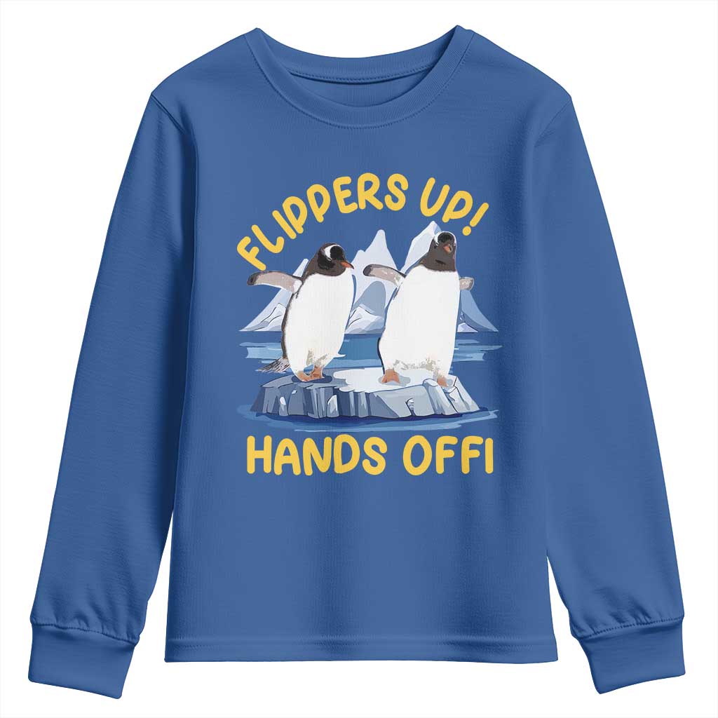 Penguins Resist Youth Sweatshirt Flippers Up Hands Off Protest Against Tariffs