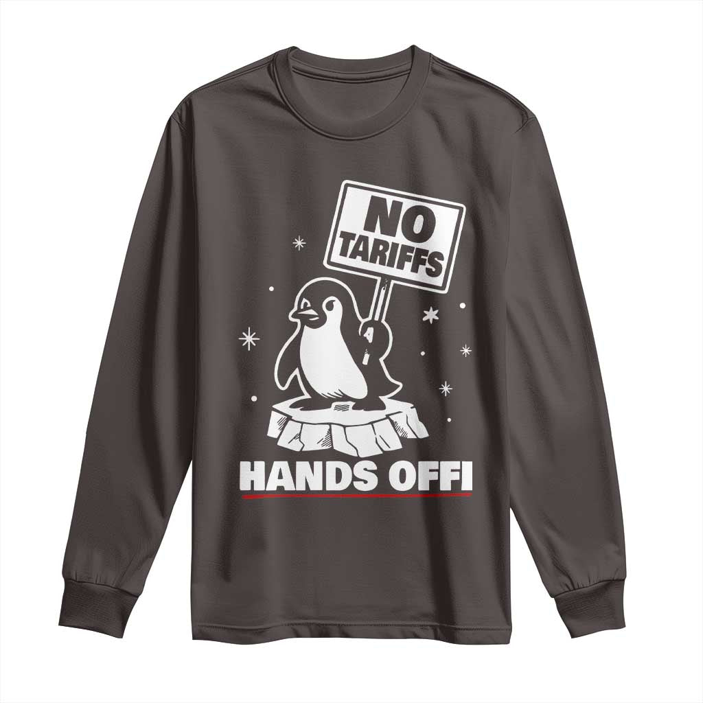Funny Resist Penguins Long Sleeve Shirt Tariffs on Penguins? Really
