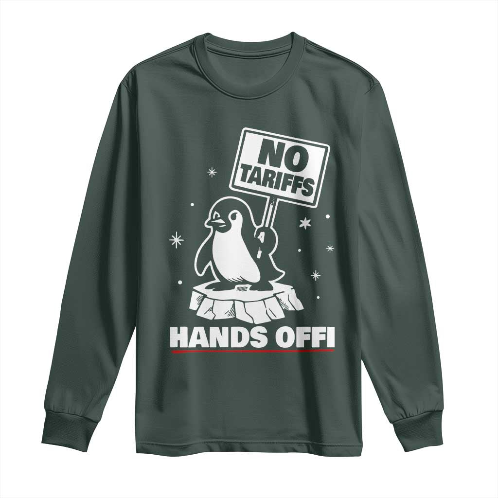 Funny Resist Penguins Long Sleeve Shirt Tariffs on Penguins? Really