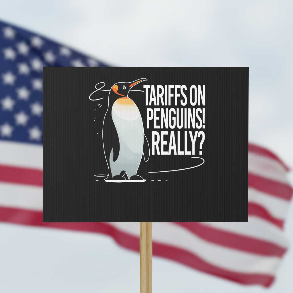 Hands Off Protest Protest Sign Stand With Penguins Resist Against Tariffs - Wonder Print Shop